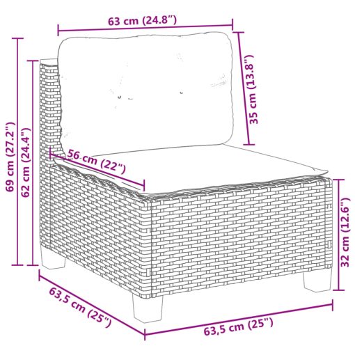 10-dijelni set vrtnih sofa s jastucima crni od poliratana