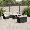 10-dijelni set vrtnih sofa s jastucima crni od poliratana