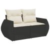 10-dijelni set vrtnih sofa s jastucima crni od poliratana
