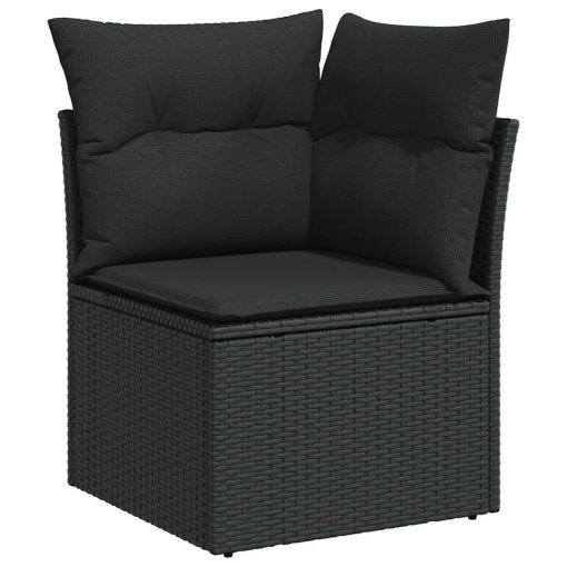 10-dijelni set vrtnih sofa s jastucima crni od poliratana