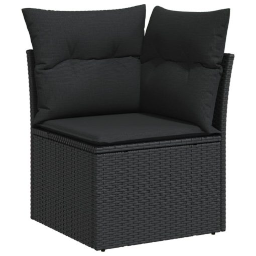 10-dijelni set vrtnih sofa s jastucima crni od poliratana