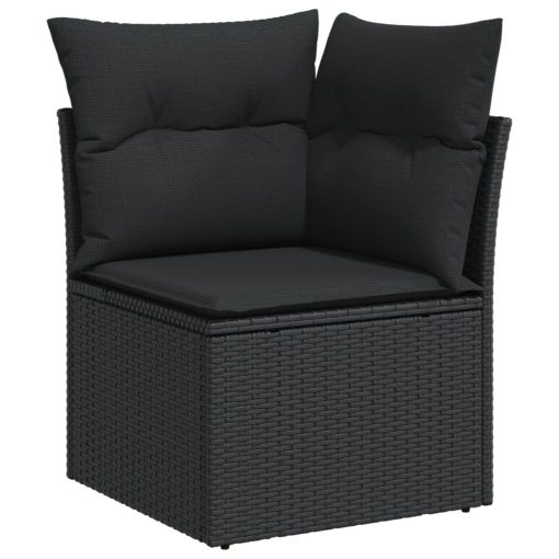 10-dijelni set vrtnih sofa s jastucima crni od poliratana