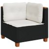 10-dijelni set vrtnih sofa s jastucima crni od poliratana