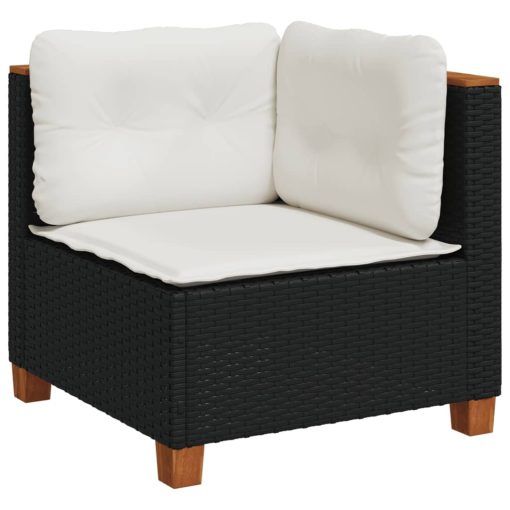 10-dijelni set vrtnih sofa s jastucima crni od poliratana