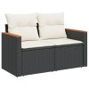 10-dijelni set vrtnih sofa s jastucima crni od poliratana