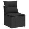 10-dijelni set vrtnih sofa s jastucima crni od poliratana