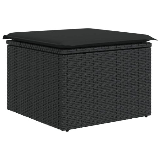 10-dijelni set vrtnih sofa s jastucima crni od poliratana