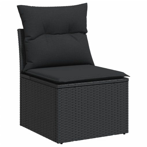 10-dijelni set vrtnih sofa s jastucima crni od poliratana