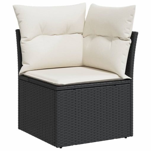 10-dijelni set vrtnih sofa s jastucima crni od poliratana