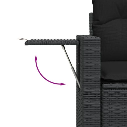 10-dijelni set vrtnih sofa s jastucima crni od poliratana