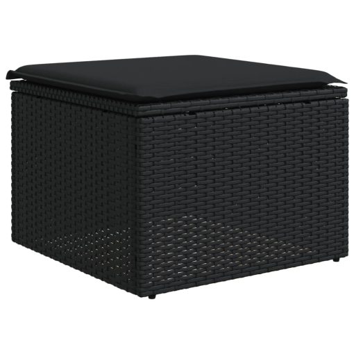 10-dijelni set vrtnih sofa s jastucima crni od poliratana