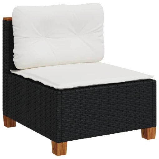 10-dijelni set vrtnih sofa s jastucima crni od poliratana