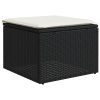 10-dijelni set vrtnih sofa s jastucima crni od poliratana