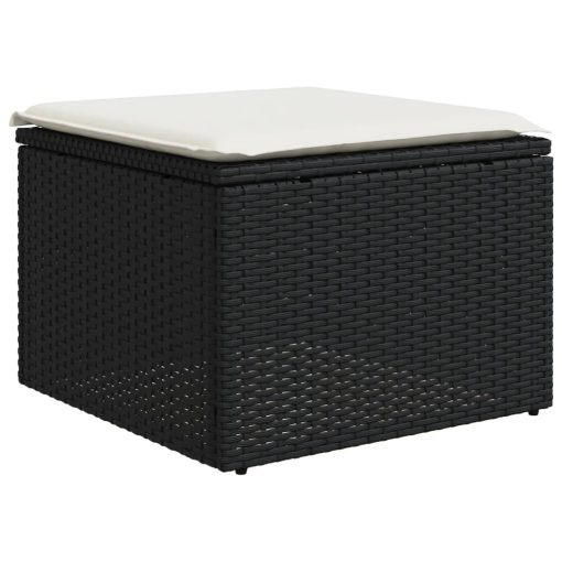 10-dijelni set vrtnih sofa s jastucima crni od poliratana