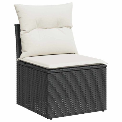 10-dijelni set vrtnih sofa s jastucima crni od poliratana