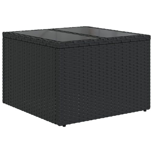 10-dijelni set vrtnih sofa s jastucima crni od poliratana
