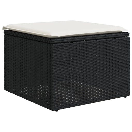 10-dijelni set vrtnih sofa s jastucima crni od poliratana