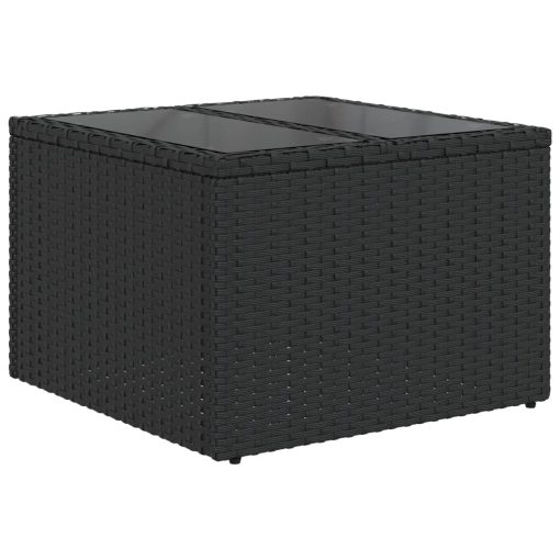 10-dijelni set vrtnih sofa s jastucima crni od poliratana
