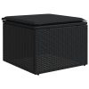 10-dijelni set vrtnih sofa s jastucima crni od poliratana