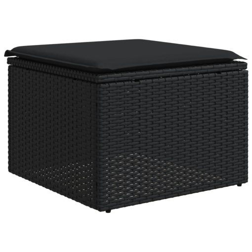 10-dijelni set vrtnih sofa s jastucima crni od poliratana