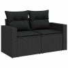 10-dijelni set vrtnih sofa s jastucima crni od poliratana