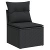 10-dijelni set vrtnih sofa s jastucima crni od poliratana