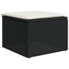 10-dijelni set vrtnih sofa s jastucima crni od poliratana