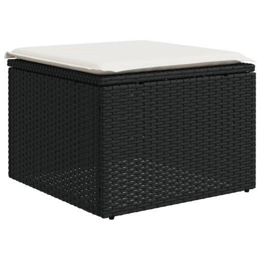 10-dijelni set vrtnih sofa s jastucima crni od poliratana