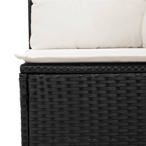 10-dijelni set vrtnih sofa s jastucima crni od poliratana
