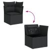 10-dijelni set vrtnih sofa s jastucima crni od poliratana
