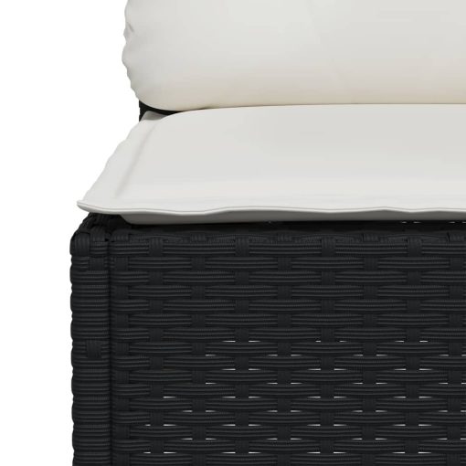10-dijelni set vrtnih sofa s jastucima crni od poliratana