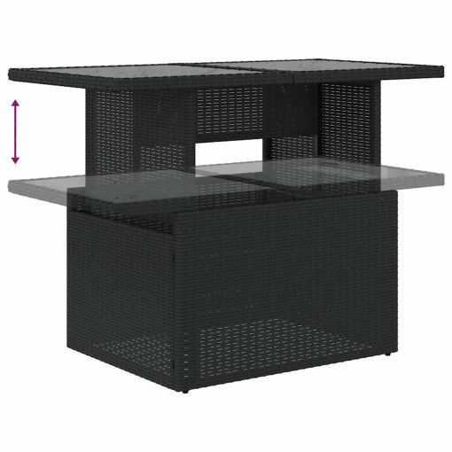 10-dijelni set vrtnih sofa s jastucima crni od poliratana
