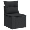 10-dijelni set vrtnih sofa s jastucima crni od poliratana