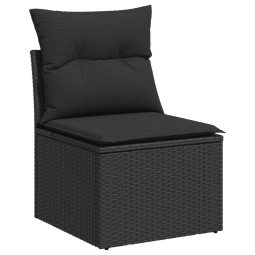 10-dijelni set vrtnih sofa s jastucima crni od poliratana