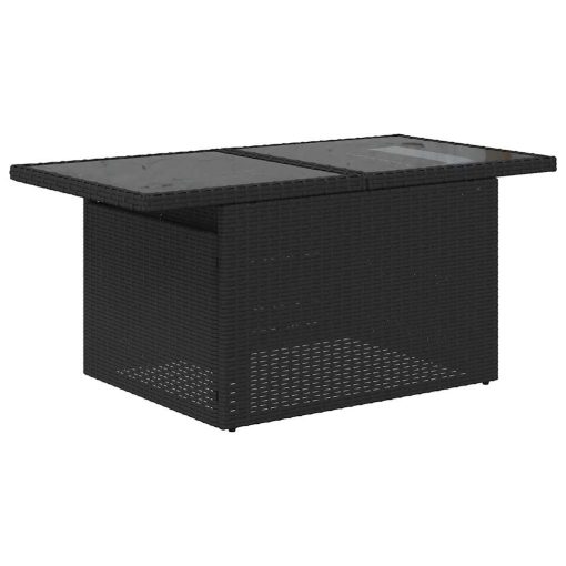 10-dijelni set vrtnih sofa s jastucima crni od poliratana