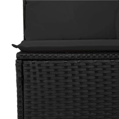 10-dijelni set vrtnih sofa s jastucima crni od poliratana