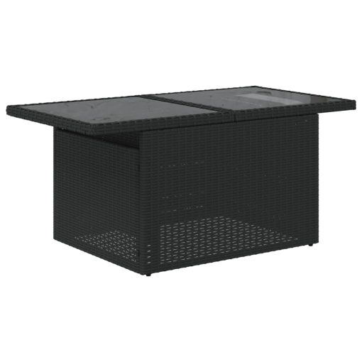 10-dijelni set vrtnih sofa s jastucima crni od poliratana