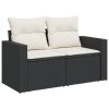 10-dijelni set vrtnih sofa s jastucima crni od poliratana