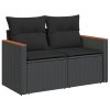 10-dijelni set vrtnih sofa s jastucima crni od poliratana