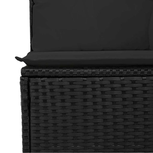 10-dijelni set vrtnih sofa s jastucima crni od poliratana