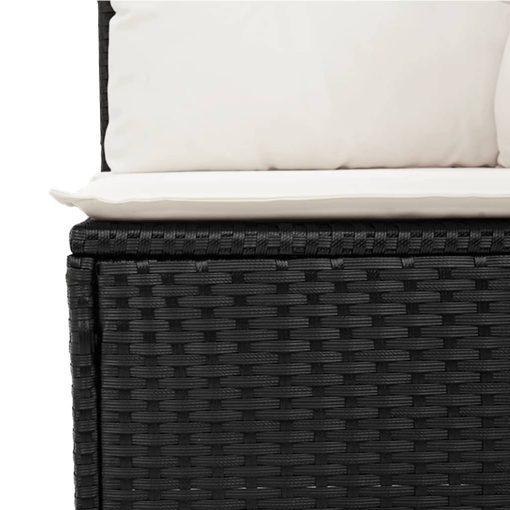 10-dijelni set vrtnih sofa s jastucima crni od poliratana