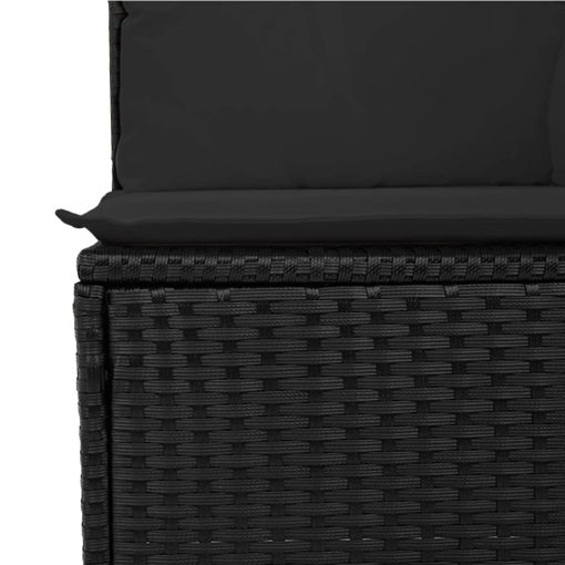 10-dijelni set vrtnih sofa s jastucima crni od poliratana