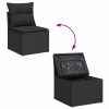 10-dijelni set vrtnih sofa s jastucima crni od poliratana