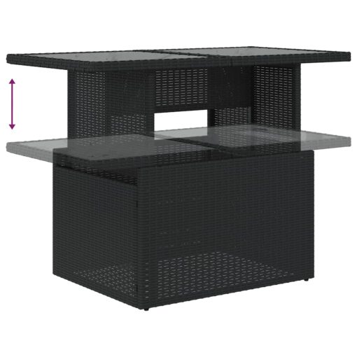 10-dijelni set vrtnih sofa s jastucima crni od poliratana