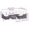 10-dijelni set vrtnih sofa s jastucima crni od poliratana