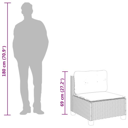 10-dijelni set vrtnih sofa s jastucima crni od poliratana
