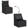10-dijelni set vrtnih sofa s jastucima crni od poliratana