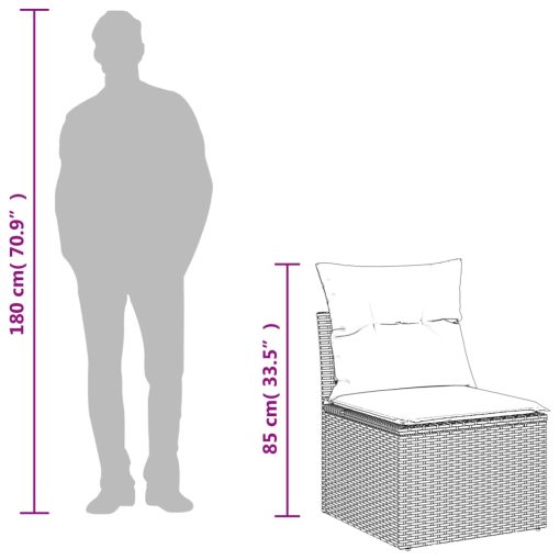 10-dijelni set vrtnih sofa s jastucima crni od poliratana