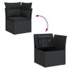 10-dijelni set vrtnih sofa s jastucima crni od poliratana