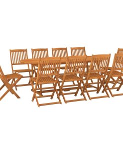 11-dijelni vrtni blagovaonski set 220x90x75 cm bagremovog drva
